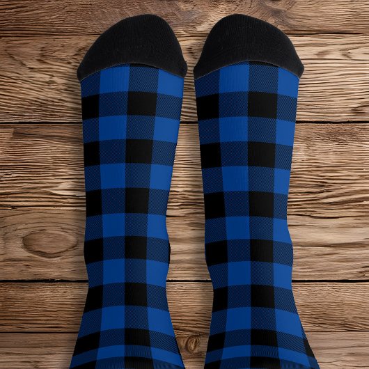 Deep Blue und Black Buffalo Kariert Socken