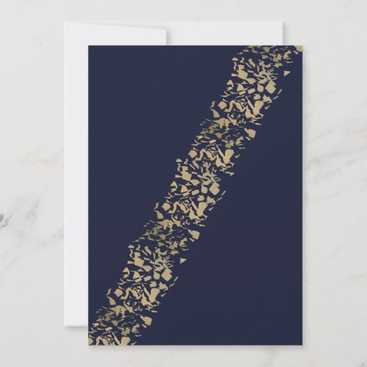 Deep Blue und Champagne Einladung (Rückseite)