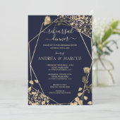 Deep Blue und Champagne Hochzeitsessen Probe (Stehend Vorderseite)