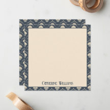 Deep Blue und Cream Seashell Muster