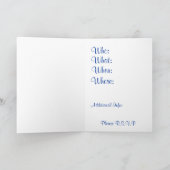 Deep Blue und Fuschia Custom Einladungen (Innenseite)