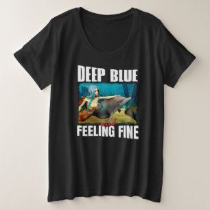Deep Blue und Gefühl Fine Mermaid und Dolphin Große Größe T-Shirt
