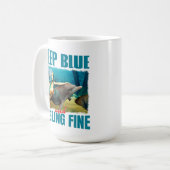 Deep Blue und Gefühl Fine Mermaid und Dolphin Kaffeetasse (Vorderseite Links)
