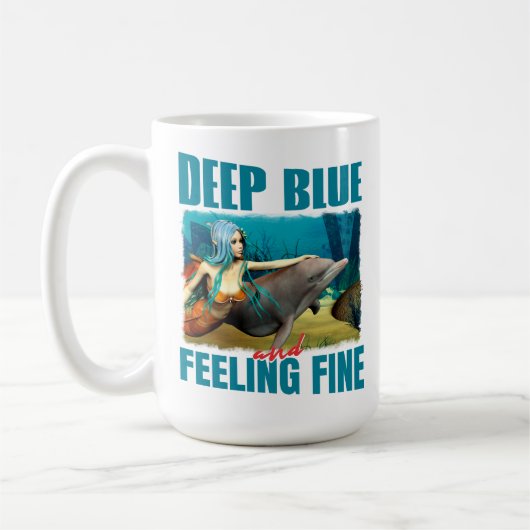 Deep Blue und Gefühl Fine Mermaid und Dolphin Kaffeetasse (Links)
