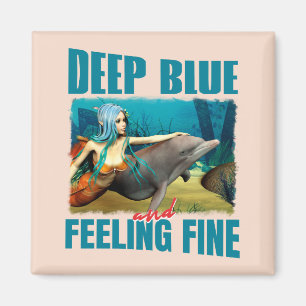 Deep Blue und Gefühl Fine Mermaid und Dolphin Magnet