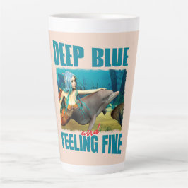 Deep Blue und Gefühl Fine Mermaid und Dolphin Milchtasse