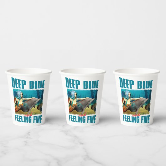 Deep Blue und Gefühl Fine Mermaid und Dolphin Pappbecher (Multi)