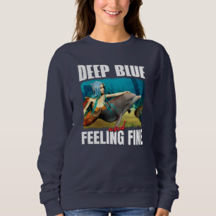 Deep Blue und Gefühl Fine Mermaid und Dolphin Sweatshirt