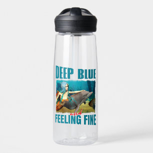 Deep Blue und Gefühl Fine Mermaid und Dolphin Trinkflasche