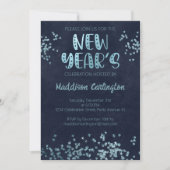 Deep Blue und Glitzer feiern Neujahrsfest im Party Einladung (Vorderseite)