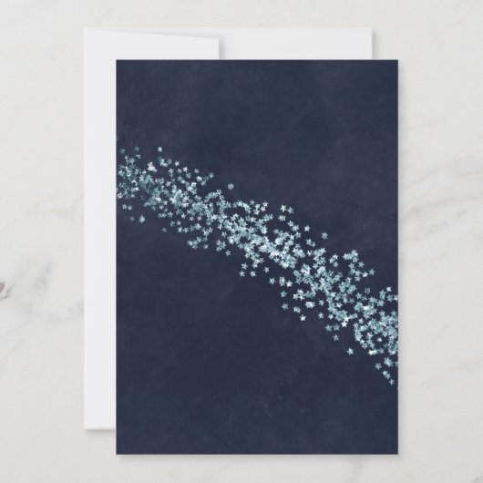 Deep Blue und Glitzer feiern Neujahrsfest im Party Einladung (Rückseite)