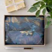 Deep Blue und Gold Floral Decoupage Seidenpapier (Geschenk)
