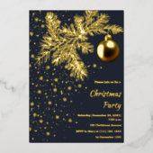 Deep blue und Gold Weihnachtszeit-Party Einladung (Vorderseite)