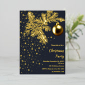 Deep blue und Gold Weihnachtszeit-Party Einladung (Stehend vorne)