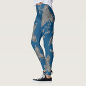 Deep Blue und Gray Stilvolle Leggings (Links)