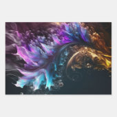 Deep Blue und Lila Abstrakte Kunstgiftung Geschenkpapier Set (Vorderseite 3)