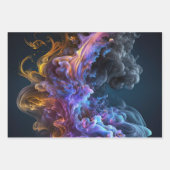 Deep Blue und Lila Abstrakte Kunstgiftung Geschenkpapier Set (Vorderseite)