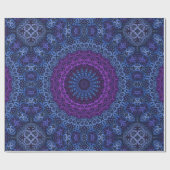 Deep Blue und Lila Twilight Mandala Geschenkpapier (Flach)