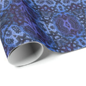 Deep Blue und Lila Twilight Mandala Geschenkpapier (Rolleneckpunkt)