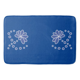 Deep Blue und Medium Moderne Blume Badematte