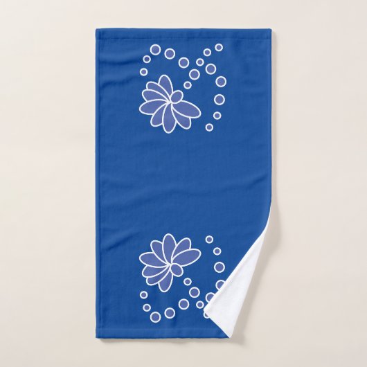Deep Blue und Medium Moderne Blume Badhandtuch Set (Handtuch)