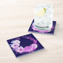 Deep Blue und Pink Floral