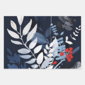 Deep Blue und Red Botanical Geschenkpapier Set (Vorderseite 3)
