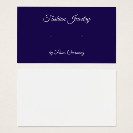 Deep Blue und "Silver" Stuhl Earring Display Card (Vorne & Hinten)