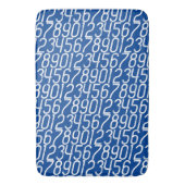 Deep Blue und Weiß. Zahlen Math. Badematte (Vorderseite Vertikal)