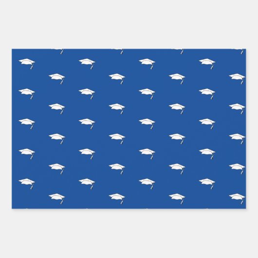 Deep Blue und White Abschluss gratulieren Geschenkpapier Set (Vorderseite 3)