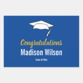 Deep Blue und White Abschluss gratulieren Geschenkpapier Set (Vorderseite)