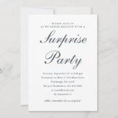 Deep Blue und White Classic Überraschungs-Party Einladung (Vorderseite)