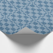 Deep Blue und White Japanisch Print Geschenkpapier (Ecke)