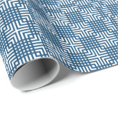 Deep Blue und White Japanisch Print Geschenkpapier (Rolleneckpunkt)