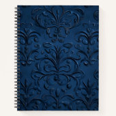 Deep Blue Verziert Pattern Notizblock (Vorderseite)