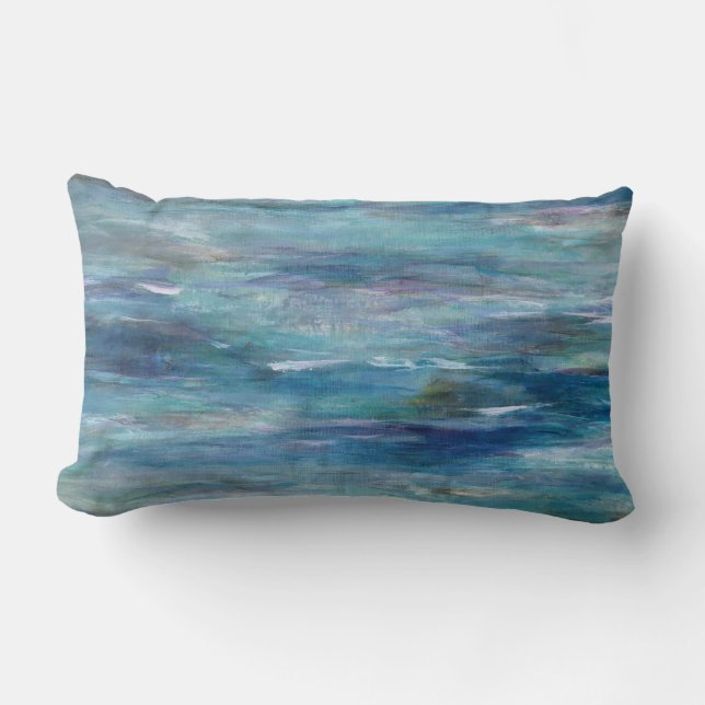 Deep Blue Water Throw Kissen Originelle Kunst (Vorderseite)