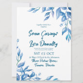 Deep Blue Wedding Einladung (Vorderseite)