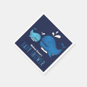 Deep Blue Whale Nautical Baby Dusche Napkin Serviette (Ecke)