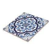 Deep Blue White Floral Sicilian Majolica Mosaik Fliese (Seite)