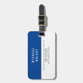 Deep Blue White Modern Schlicht einfach Minimalist Gepäckanhänger (Vorderseite vertikal)