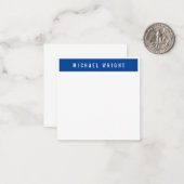 Deep Blue White Modern Schlicht einfach Minimalist Mitteilungskarte (Vorderseite/Rückseite Beispiel)