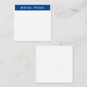 Deep Blue White Modern Schlicht einfach Minimalist Mitteilungskarte (Vorne/Hinten)