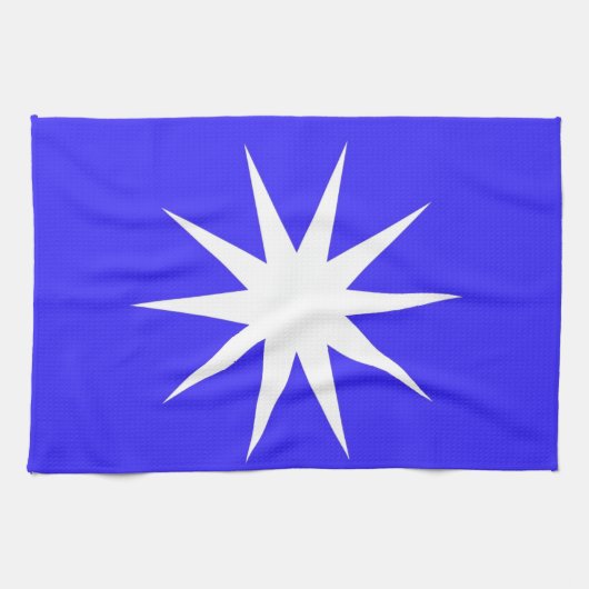 Deep Blue White Star Küchentuch (Horizontal)