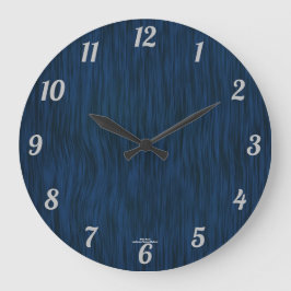 Deep Blue Woodgrain Look Clock Große Wanduhr