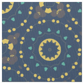 Deep Blue Yellow Mosaik Ethnic Boho Chic Muster Stoff (Nahaufnahme)