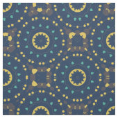 Deep Blue Yellow Mosaik Ethnic Boho Chic Muster Stoff (Muster)