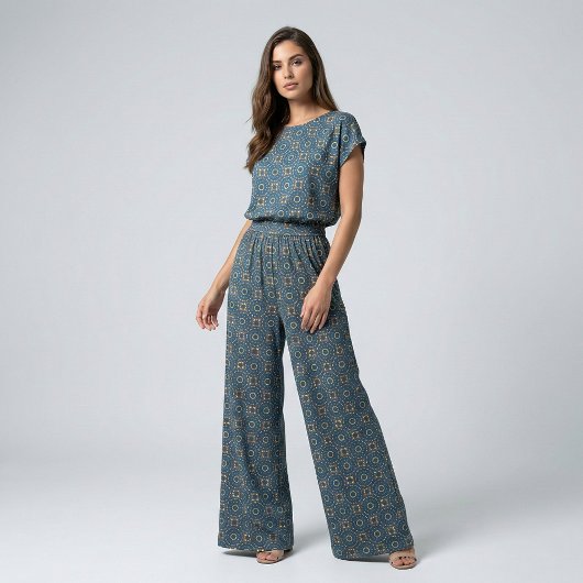 Deep Blue Yellow Mosaik Ethnic Boho Chic Muster Stoff