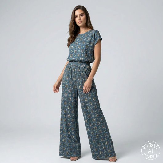 Deep Blue Yellow Mosaik Ethnic Boho Chic Muster Stoff