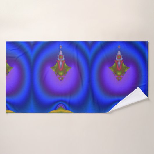 Deep Bluish Fraktal Badehandtuch (Badehandtuch)