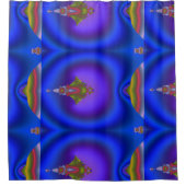 Deep Bluish Fraktal Duschvorhang (Vorderseite)